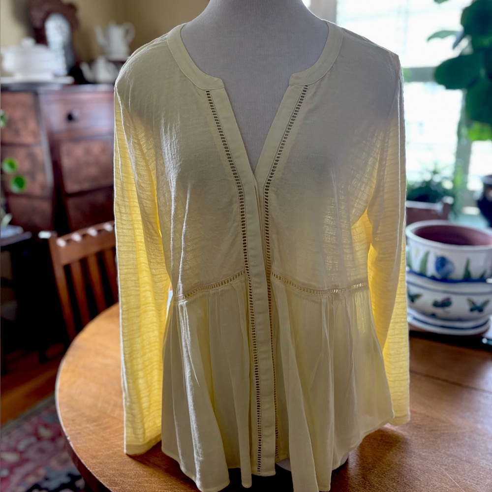 Women's Yellow Peplum Top